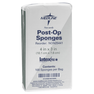 GAUZE SPONGE POST-OP 4X3 NS LF 100/SLV | Quantity - 1x 2000 Each / Case