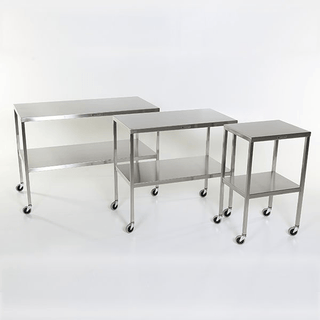 Midcentral Medical MCM-501S to 519S/551S Stainless Steel Instrument Table with Shelf | Quantity - 1x EA
