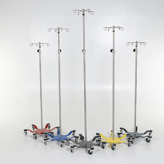 Midcentral Medical MCM-275/276/279 Stainless Steel IV Pole 6 leg spider base 3" casters | Quantity - 1x EA