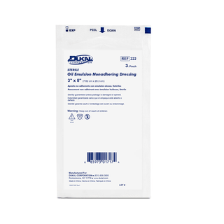 DUKAL ALBA PERMEABLE NON-ADHERING DRESSINGS - Oil Emulsion Dressing, 3" x 8", Sterile, 3/pk, 36 pk/bx | Quantity - 1x BX