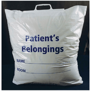 ADI MEDICAL PATIENT PERSONAL BELONGINGS BAGS - Patient Belonging Bag, Plastic Rigid Handle, 250/cs | Quantity - 1x CS