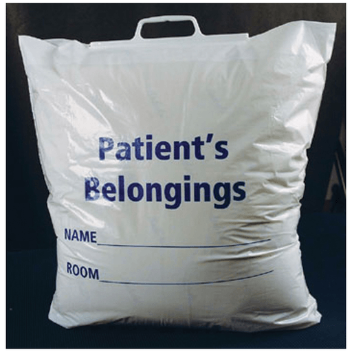 ADI MEDICAL PATIENT PERSONAL BELONGINGS BAGS - Patient Belonging Bag, Plastic Rigid Handle, 250/cs | Quantity - 1x CS