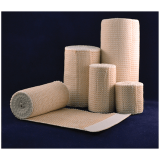 AMBRA LE ROY SUPRA-GRIP ELASTIC BANDAGE - Premium Elastic Bandage, 2" x 5 yds (Stretched) with Double Velcro Closure, Tan/ White Honeycomb, Latex Free (LF), 10/bx, 5 bx/cs | Quantity - 1x CS