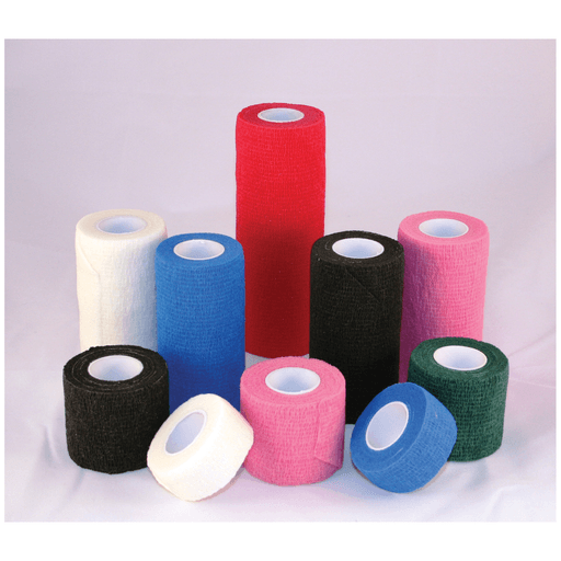 AMD MEDICOM COHESIVE BANDAGES - Cohesive Bandage, 6" x 5 yds, Non-Sterile, Assorted Colors: Red, Blue, White, Individually Wrapped, 12/bx | Quantity - 1x BX