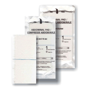 AMD MEDICOM ABDOMINAL PADS - Abdominal Pad, 8" x 7", Sterile 1s, Sealed Ends, 12/pk, 20 pk/cs | Quantity - 1x CS