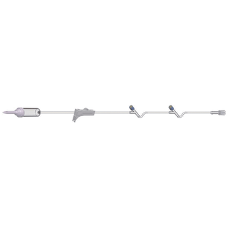 AMSINO AMSAFE IV ADMINISTRATION SETS - IV Admin Set, 15 Drops Per mL, 96" Length, 19 mL Priming Volume, Non-Vented, Roller Clamp, 2 Y Sites, Rotating Male Luer Lock, PE Poly Pouch, 50/cs | Quantity - 1x CS