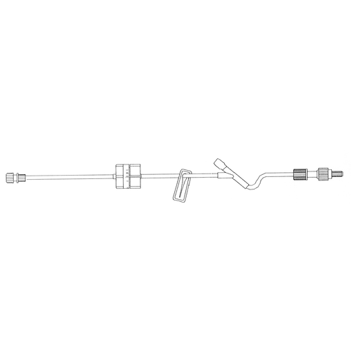 AMSINO IV ADMINISTRATION SETSStandard Bore IV Extension Set, Flow Controller, 20" Tubing, Pre-Pierced Injection Y-Site, Slide Clamp, Rotating Male Luer Lock, 50/cs | Quantity - 1x CS