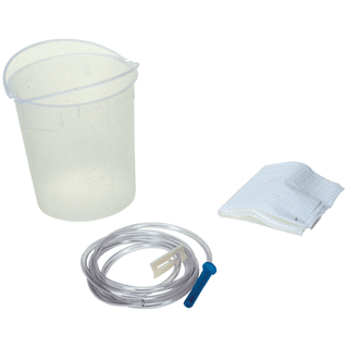 AMSINO AMSURE CLEANSING ENEMA BAG/BUCKET SET - Enema Bag/ Bucket Set, 1500mL Bucket, 60" Tubing, Pre-Lubricated Tip, Slide Clamp, Soap Packet & Waterproof Drape, 50/cs (20 cs/plt) | Quantity - 1x CS