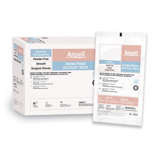 ANSELL GAMMEX NON-LATEX PI WHITE POWDER-FREE SYNTHETIC SURGICAL GLOVES - Surgical Gloves, Size 7, White, 50 pr/bx, 4 bx/cs (30 cs/plt) (US Only) | Quantity - 1x CS