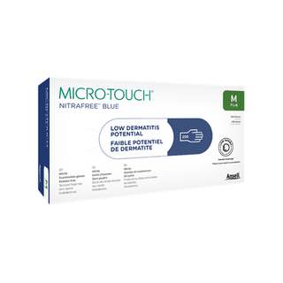 ANSELL MICRO-TOUCH NITRAFREE BLUE - Exam Gloves, Large, Blue, Powder-Free, Non-Sterile, 200/bx, 10 bx/cs (US Only) | Quantity - 1x CS