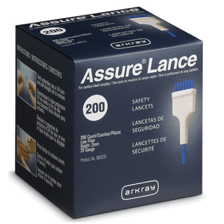 ARKRAY ASSURE LANCE LOW FLOW LANCETS - Low Flow 25G Lancets x 2mm, 200/bx (US Only) | Quantity - 1x BX