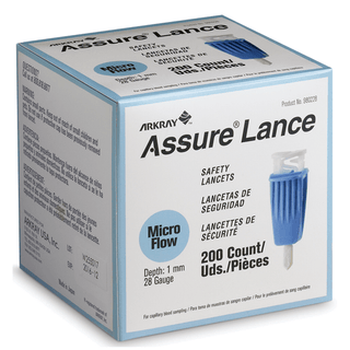 ARKRAY ASSURE LANCE SAFETY LANCETS - Lancet, 28G x 1mm, Light Blue, 200/bx (24/cs, 30 cs/plt) (US Only) | Quantity - 1x BX