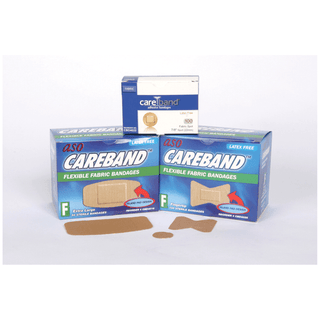 ASO CAREBAND FABRIC ADHESIVE STRIP BANDAGES - Fabric Spot Bandage, 7/8", Latex Free (LF), 100/bx, 12 bx/cs | Quantity - 1x CS