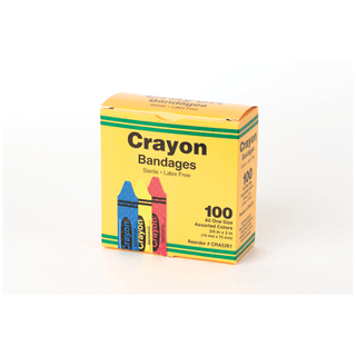 ASO CAREBAND DECORATED BANDAGES - Crayola Bandages, " x 3" Strips, Latex Free (LF), Assorted (red, yellow & blue), 100/bx, 12 bx/cs | Quantity - 1x CS