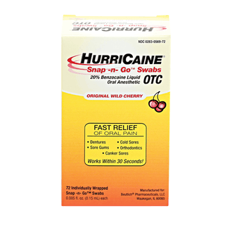 BEUTLICH HURRICAINE TOPICAL ANESTHETIC SNAP -N- GO SWABS - Snap -n- Go Swab, Individually Wrapped, Unit Dose, Original Wild Cherry, 72/bx (US Only) (Item on Manufacturer Backorder  Inventory Limited when Available)  | Quantity - 1x BX