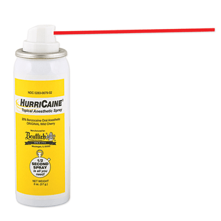 BEUTLICH HURRICAINE TOPICAL ANESTHETIC - Topical Anesthetic Spray, 2 oz Can, Mint + 1 Disposable Extension Tube (Item is considered HAZMAT and cannot ship via Air or to AK, GU, HI, PR, VI) (US Only) | Quantity - 1x EA