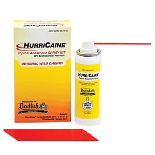 BEUTLICH HURRICAINE TOPICAL ANESTHETIC - Topical Anesthetic Spray Kit, 2 oz Can, Wild Cherry, 200 Disposable Extension Tubes (Item is considered HAZMAT and cannot ship via Air or to AK, GU, HI, MP, PR, VI) (US Only) | Quantity - 1x EA
