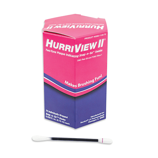 BEUTLICH HURRIVIEW II TWO-TONE PLAQUE INDICATING SNAP -N- GO SWABS - Snap -n- Go Swab, Unit Dose, Individually Wrapped, 72/bx  | Quantity - 1x BX