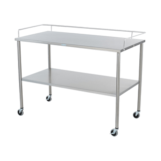 BLICKMAN INSTRUMENT TABLES - Howard Instrument Table 30"W x 34"H x 26"D On 3" Casters, Brake, 3 Sided Guardrail (DROP SHIP ONLY) | Quantity - 1x EA