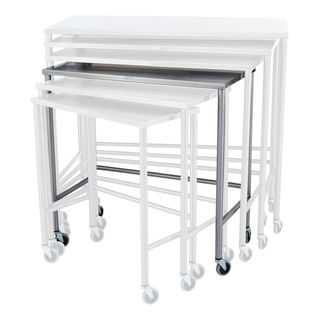 BLICKMAN INSTRUMENT TABLES - Howard Instrument Table 30"W x 34"H x 26"D On 3" Casters, Brake, 3 Sided Guardrail (DROP SHIP ONLY) | Quantity - 1x EA