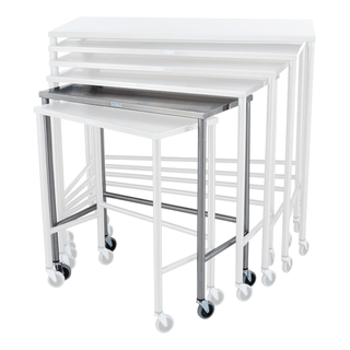 BLICKMAN INSTRUMENT TABLES - Howard Instrument Table 30"W x 34"H x 26"D On 3" Casters, Brake, 3 Sided Guardrail (DROP SHIP ONLY) | Quantity - 1x EA