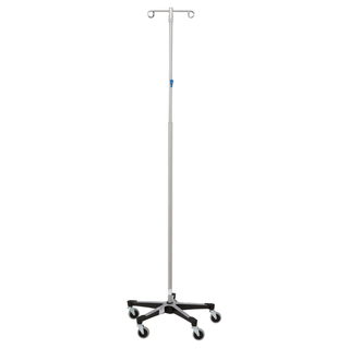 BLICKMAN IV STANDS - IV Stand, 2 Hook, Twist Lock, 4 Leg, 21 1/4" Diameter Stainless Steel Low Center of Gravity Welded Base (DROP SHIP ONLY) | Quantity - 1x EA