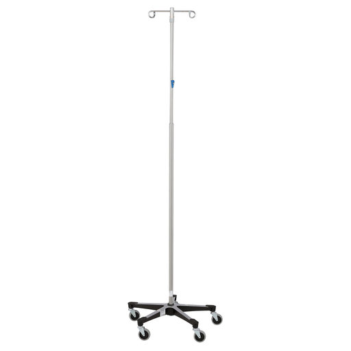 BLICKMAN IV STANDS - IV Stand, 2 Hook, Twist Lock, 4 Leg, 21 1/4" Diameter Stainless Steel Low Center of Gravity Welded Base (DROP SHIP ONLY) | Quantity - 1x EA