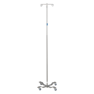 BLICKMAN IV STANDS - IV Stand, 2 Hook, Twist Lock, 4 Leg, 21 1/4" Diameter Stainless Steel Low Center of Gravity Welded Base (DROP SHIP ONLY) | Quantity - 1x EA