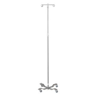BLICKMAN IV STANDS - IV Stand, 2 Hook, Twist Lock, 4 Leg, 21 1/4" Diameter Stainless Steel Low Center of Gravity Welded Base (DROP SHIP ONLY) | Quantity - 1x EA