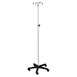 BLICKMAN IV STANDS - IV Stand, Washable Cart, 4 Hook Ram's Horn, 5 Leg Base On Unhooded Washable Casters (DROP SHIP ONLY) | Quantity - 1x EA