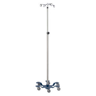 BLICKMAN IV STANDS - IV Stand, 2 Hook, Twist Lock, 4 Leg, 21 1/4" Diameter Stainless Steel Low Center of Gravity Welded Base (DROP SHIP ONLY) | Quantity - 1x EA