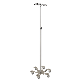 BLICKMAN IV STANDS - IV Stand, 2 Hook, Twist Lock, 4 Leg, 21 1/4" Diameter Stainless Steel Low Center of Gravity Welded Base (DROP SHIP ONLY) | Quantity - 1x EA