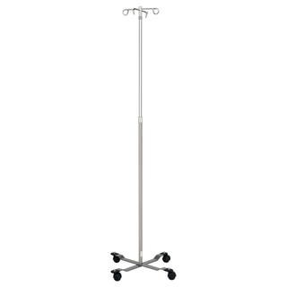 BLICKMAN IV STANDS - IV Stand, 2 Hook, Twist Lock, 4 Leg, 21 1/4" Diameter Stainless Steel Low Center of Gravity Welded Base (DROP SHIP ONLY) | Quantity - 1x EA
