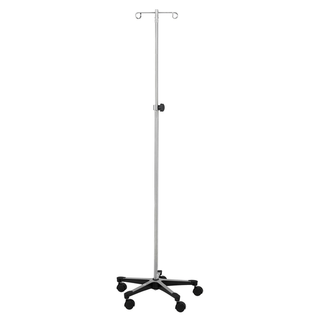BLICKMAN IV STANDS - IV Stand, 2 Hook, Twist Lock, 4 Leg, 21 1/4" Diameter Stainless Steel Low Center of Gravity Welded Base (DROP SHIP ONLY) | Quantity - 1x EA