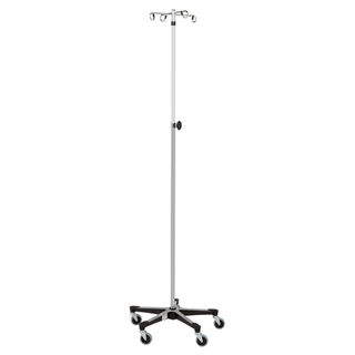 BLICKMAN IV STANDS - IV Stand, 2 Hook, Twist Lock, 4 Leg, 21 1/4" Diameter Stainless Steel Low Center of Gravity Welded Base (DROP SHIP ONLY) | Quantity - 1x EA