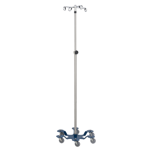 BLICKMAN IV STANDS - IV Stand, 2 Hook, Twist Lock, 4 Leg, 21 1/4" Diameter Stainless Steel Low Center of Gravity Welded Base (DROP SHIP ONLY) | Quantity - 1x EA