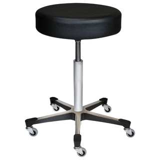 BLICKMAN STOOLS - Passaic Revolving Stool, 15" Diameter, Upholstered Seat, Black, (4) Leg, (2") Casters (DROP SHIP ONLY) | Quantity - 1x EA