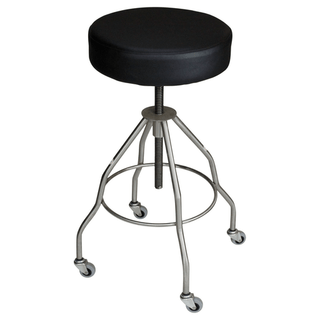 BLICKMAN STOOLS - Passaic Revolving Stool, 15" Diameter, Upholstered Seat, Black, (4) Leg, (2") Casters (DROP SHIP ONLY) | Quantity - 1x EA