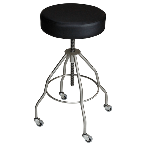 BLICKMAN STOOLS - Passaic Revolving Stool, 15" Diameter, Upholstered Seat, Black, (4) Leg, (2") Casters (DROP SHIP ONLY) | Quantity - 1x EA