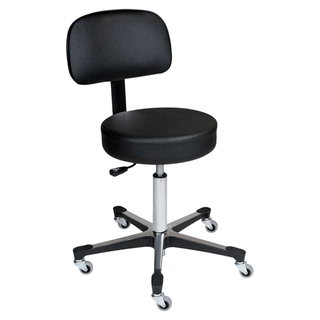 BLICKMAN STOOLS - Passaic Revolving Stool, 15" Diameter, Upholstered Seat, Black, (4) Leg, (2") Casters (DROP SHIP ONLY) | Quantity - 1x EA