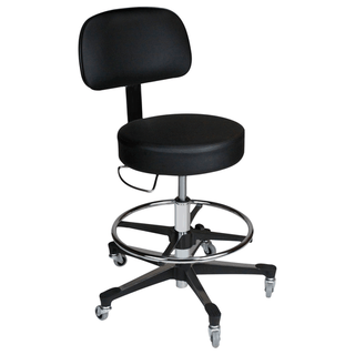 BLICKMAN STOOLS - Passaic Revolving Stool, 15" Diameter, Upholstered Seat, Black, (4) Leg, (2") Casters (DROP SHIP ONLY) | Quantity - 1x EA