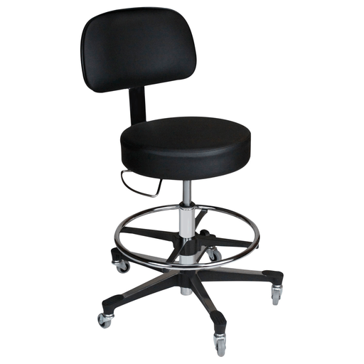 BLICKMAN STOOLS - Passaic Revolving Stool, 15" Diameter, Upholstered Seat, Black, (4) Leg, (2") Casters (DROP SHIP ONLY) | Quantity - 1x EA