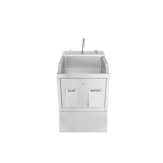 BLICKMAN SCRUB SINKS - Lodi Scrub Sink, (1) Place, Pedestal Mounted, Knee Action Control, Soap Dispenser, Infrared Water Control (DROP SHIP ONLY) | Quantity - 1x EA