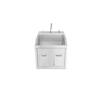 BLICKMAN SCRUB SINKSLodi Scrub Sink, (1) Place, Wall Mounted, Knee Action Control, Soap Dispenser, Infrared Water Control | Quantity - 1x EA