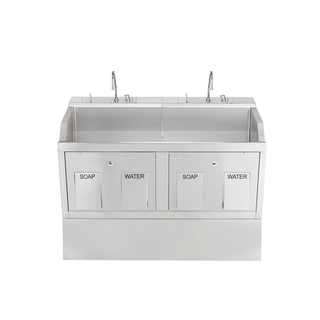 BLICKMAN SCRUB SINKS - Lodi Scrub Sink, (2) Place, Pedestal Mounted, Knee Action Control, Infrared Water Control (DROP SHIP ONLY) | Quantity - 1x EA