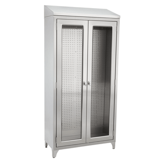 BLICKMAN STAINLESS STEEL CABINETS - Walter Cabinet 47 5/8"W x 76"H x 16"D, Glides, Stainless Steel Pegboard (DROP SHIP ONLY) | Quantity - 1x EA
