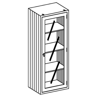 BLICKMAN EQUIPMENT & SUPPLIES CABINETS - Equipment and Supplies Cabinet 24 1/8"W x 60"H x 18"D Console Cabinet, Sloped Writing Surface, White Porcelain, (4) Drawers (DROP SHIP ONLY) | Quantity - 1x EA