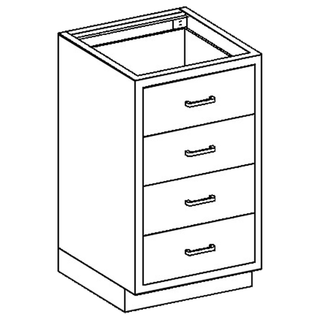 BLICKMAN CASE CABINETS - Base Cabinet 35"W x 35 3/4"H x 22"D, (4) 1/4-1/2 Drawers (DROP SHIP ONLY) | Quantity - 1x EA
