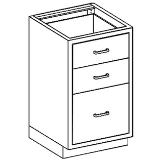 BLICKMAN CASE CABINETS - Base Cabinet 24 1/8"W x 32 3/4"H x 22"D, (2) 1/4-1/2 47" Drawers, Over (1) 1/2-1/2 47" (DROP SHIP ONLY) | Quantity - 1x EA