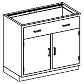 BLICKMAN CASE CABINETS - Base Cabinet 24 1/8"W x 32 3/4"H x 22"D, (2) 1/4-1/2 47" Drawers, Over (1) 1/2-1/2 47" (DROP SHIP ONLY) | Quantity - 1x EA